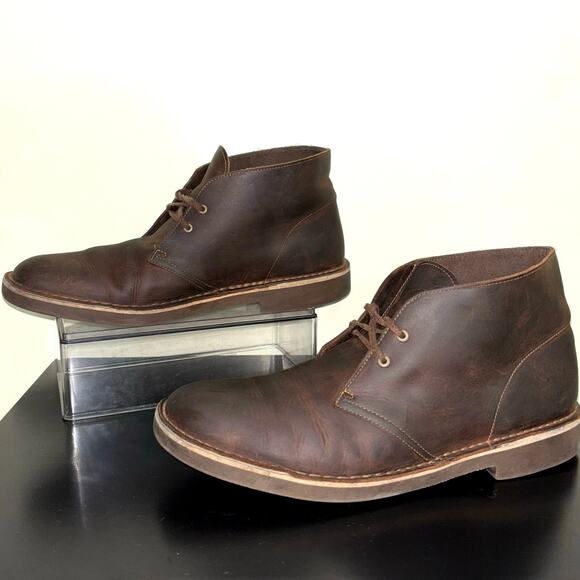 Clarks Brown Leather Chukka Ankle Boots  Lace-Up Desert Men’s 13 main image 4